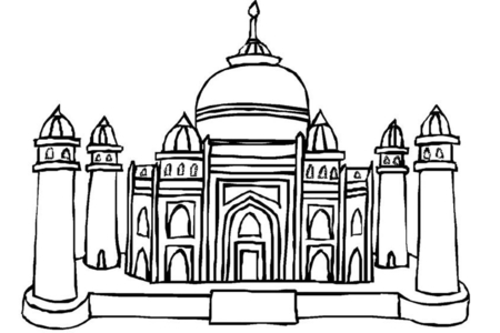 Coloriage Taj Mahal – 10doigts.fr
